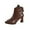 Brown, variant on Dasayo Beige Womens Boots Ankle Wide Calf Pointed Toe Block Heel Dress Cozy Faux Leather Boots Women Shoes 36