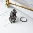 thumbnail image 2 of Crystal Butterfly Ring Set Geometric Alloy Rings Artificial Gemstones Electroplated Finish Purple Blue Fine Gems, 2 of 4