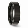 thumbnail image 4 of Stainless Steel 6mm Black IP-plated Brushed Flat Band Size: 8; for Adults and Teens; for Women and Men, 4 of 6