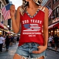 thumbnail image 2 of Summer Tank Tops for Women Independence Day Casual Print Sleeveless Summer Blouse America 250 Tshirt Red XXL, 2 of 5