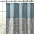 thumbnail image 6 of Madison Park Shower Curtain, Jacquard Bathroom Curtain with/ 12 Button Holes, Teal, 72” x 72", 6 of 6