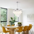 thumbnail image 5 of FINE MAKER Chrome crystal chandelier, 20 inch modern chandelier, round ceiling chandelier fixture 4 layers 6 lights luxury chandelier, 5 of 11
