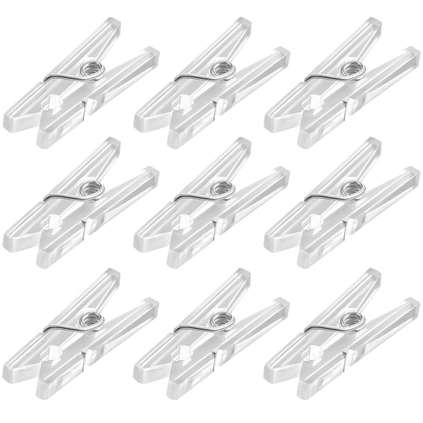 WINOMO 50 pinzas de plástico transparente para ropa, mini pinzas para colgar ropa, pinzas para fotos para el hogar y la oficina.