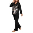 thumbnail image 2 of SEANATIVE Wolf Button Up Pajamas for Women Size XL Animal Print Holiday Pjs for Women Clothes Comfortable Ladies Pajamas Top and Pants Daily Loungewear with Pockets 2 Piece, 2 of 7