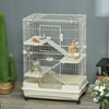 Dcenta 32”L 4-Level Indoor Small Animal Cage with Wheels - White