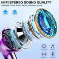thumbnail image 3 of Wireless Earbuds, Bluetooth 5.4 Headphones Bass Stereo, Ear Buds with Noise Cancelling Mic, LED Display in Ear Earphones Clear Calls, IP7 Waterproof Bluetooth Earbuds for Laptop/Phones/Sports, Purple, 3 of 8