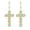 Gld,March,December, variant on Silver Dangle Earrings, Black Imitation Diamond Cross Earrings for Women, Rhinestone Cubic Zirconia Sparkly Stone Dangling Drop Earrings, Cross Hanging Earrings