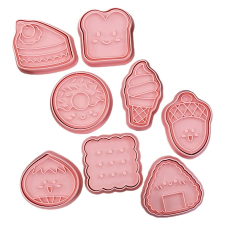 

8PCS/SET Cute Cartoon Dessert Cookie Cutters For Baking Kids Embossing Cutters