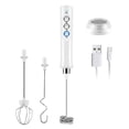 thumbnail image 1 of Ounissouiy Espumador de leche y café eléctrico ABS Control de botón inalámbrico alimentado por 3 engranajes recargable 1200mAh agitador batidor Electrodomésticos Blanco Ounissouiy HA082559-01B, 1 of 6