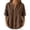 a-84Brown16, variant on Womens Solid Color Split Neck Short Sleeve Blouse Loose Fit Button Placket Textured Tunic Top For Summer Casual Daily Wear Yellow XXL