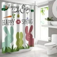thumbnail image 6 of hengsof Spring Easter Shower Curtain for Bathroom Happy Easter Bunny Green Eucalyptus Shower Curtains Colorful Eggs Rabbits Decor Waterproof Fabric Bath Curtain Accessories, 6 of 6