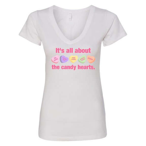 Inktastic Candy Hearts Ii Women's V-Neck T-Shirt