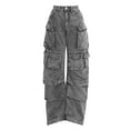 thumbnail image 4 of Aocisk Salopettes Mode pour Femmes Grises à Coutures avec Poches, Lavage de Rue, Résistantes à l'Eau, Pantalon Long à Jambe Grand, à Porter pour Femmes, Gris Pâle, S, 4 of 4