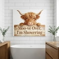 thumbnail image 2 of Funny Highland Cow Bathroom Wall Art – Moo-ve Over I'm Showering Rustic Sign Canvas Print, Farmhouse Shower Decor, Solid Wood Framed Cow Pictures Wall Decor Ready to Hang, 2 of 7