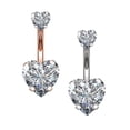 thumbnail image 4 of EeaseCA 2pcs Belly Button Ring Heart Shape Belly Button Ring Creative Zircon Belly Button Buckle, 4 of 8