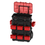 Hyper Tough Hyper Stack 3-Piece Modular Rolling Toolbox System, Black