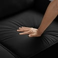 thumbnail image 6 of Modern 1 Seater Velvet Sofa, Upholstered Armchair with Removable Cushions and Wood Legs for Living Room Office Apartment, 6 of 9