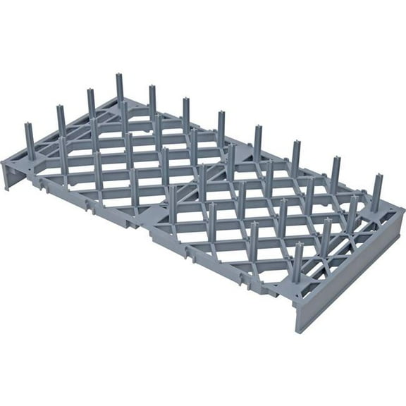 Quantum Storage Systems B3121577 Millenia Pronged Drying Rack Section Spacing Polypropylene, Gray - 12 x 24 x 2.5