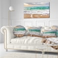 thumbnail image 3 of Designart Crystal Clear Blue Foaming Waves - Seascape Throw Pillow - 12x20, 3 of 5