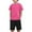 Hot Pink, variant on Povozer Boys 2 Piece Summer Outfits Short Sleeve Tshirts and Elastic Waist Shorts Casual Sets(Black,4-5Y)
