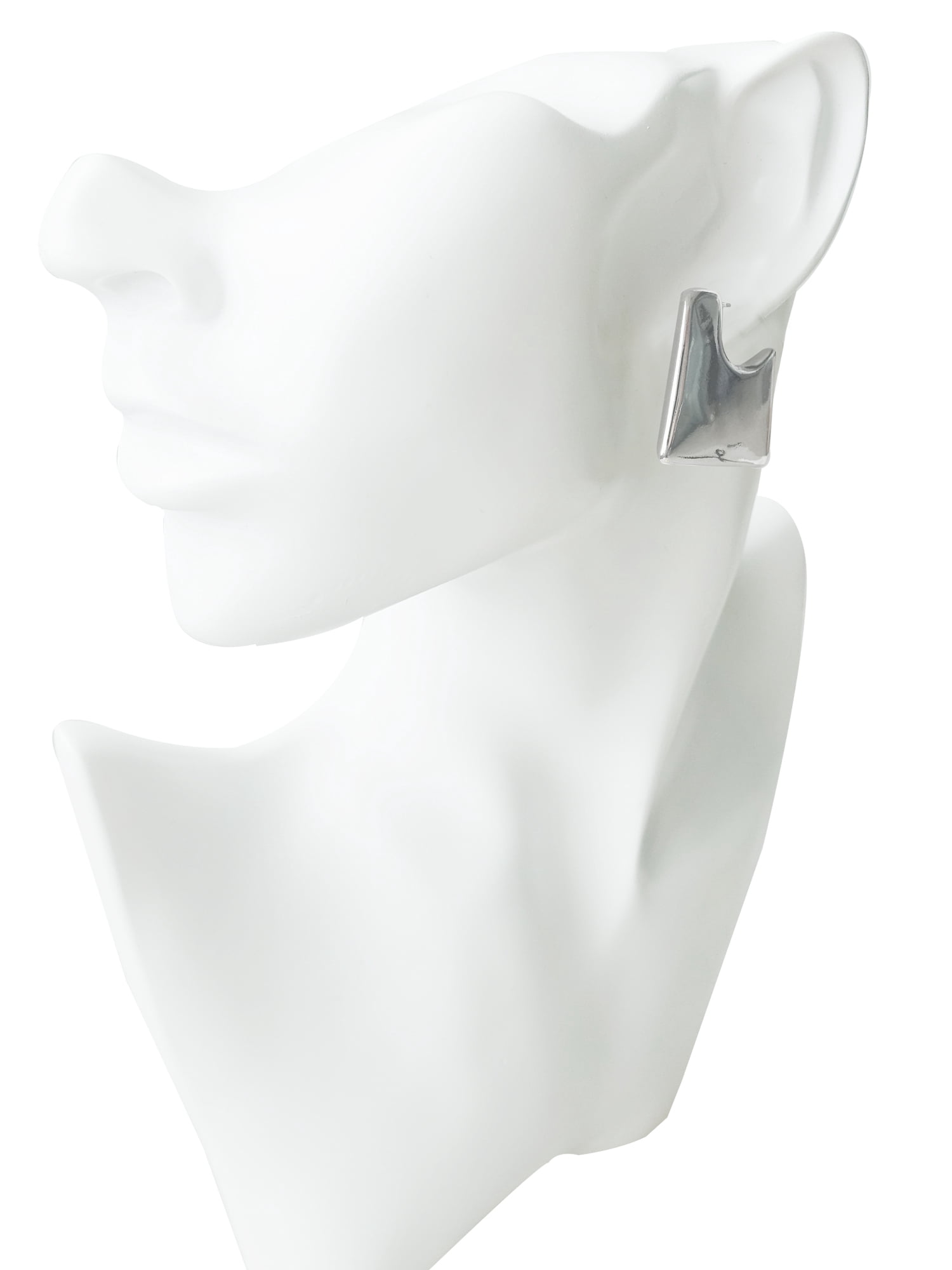 Time and Tru Women's Silver Plated Metal 3 Pair Hoop Earring Set