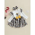thumbnail image 3 of Bslissey Baby Girls New Year Dress Long Sleeve Letter Heart Print Bow Front A-line Dress with Headband Infant Toddler Casual Cute Clothes 3M 6M 9M 12M 18M 24M, 3 of 9