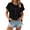 Black-shirts, variant on Aezemi Women Pullover Button Shirts Round Neck Short Sleeve Fashion Comfy Summer Tees Trendy Outdoor Soft Tunic All Match Undershirts Tops XL