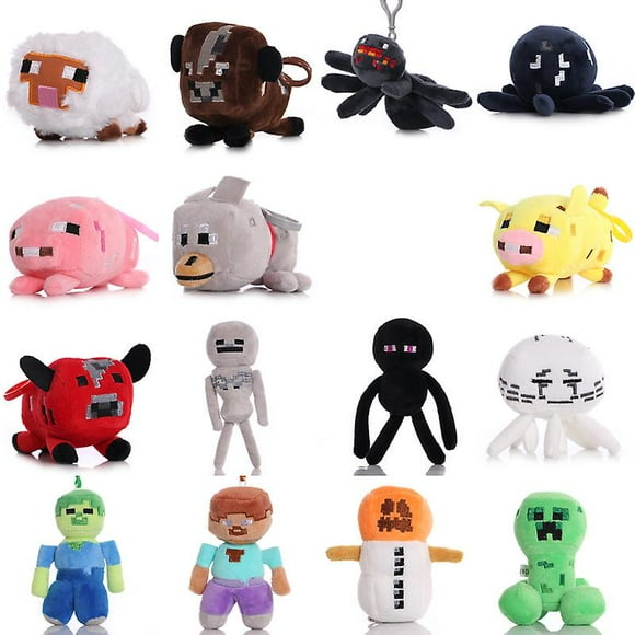 15cps Minecraft Plush Toys Plush Doll Keychain Bag Small Pendant Birthday Gifts, Gifts