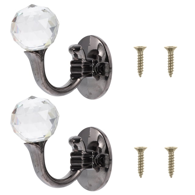 Miangastore Embrasses de Rideaux en Alliage d'Aluminium Noir 2 Pcs 3.14x1.81x1.81 Po