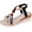 Black, variant on Women's Espadrille Wedge Sandals Decorative Bead T-Bar Slingback Design Lightweight Orthopedic Footwear for Summer Casual Daily Use
