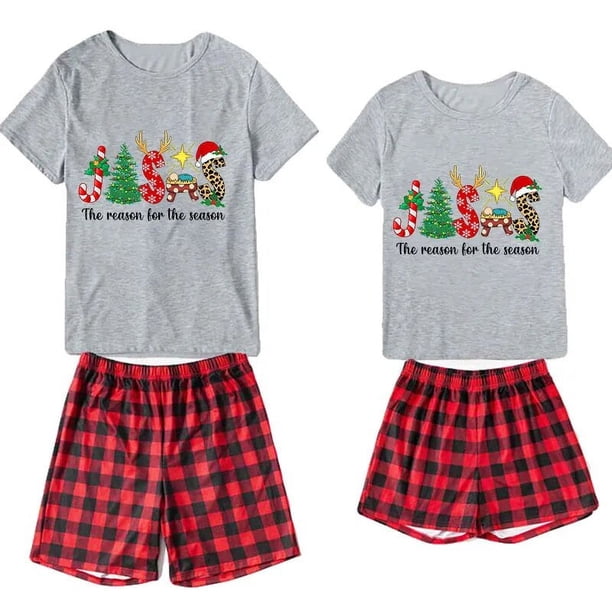 Conjuntos a juego de pijamas navideños para parejas, conjunto de pijamas cortos de Feliz Navidad a mi otra mitad para adultos
