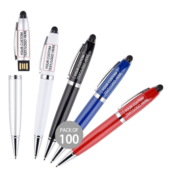 Paquete de 100 unidades flash USB Paintechz Custom Pen 4GB