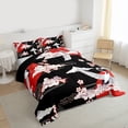 thumbnail image 3 of Homewish Cartoon Crane Animal Bedding Comforter Set, Japanese Cherry Blossoms Twin Comforter Sets, Tokyo Cloud Sun Reversible Bedding Set, Breathable Home Decor, 2pcs, 3 of 8