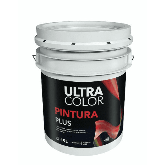 Cubeta de Pintura Vinilica Acrilica Ultracolor Plus Color Blanco Mate 19L