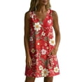 thumbnail image 5 of WAGUTH Women's Floral Print Mini Dresses Sleeveless V-Neck Shift Dress Boho Casual Summer Everyday & Beach Sundress with Side Pockets, 5 of 6