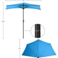 thumbnail image 2 of Joqmia Patio Half  Umbrella Replacement Canopy Cover - 9FT Half Umbrella Outdoor Patio Canopy with Easy Hand Crank - Condo, Townhouse, or Balcony Furniture(Blue,2pc), 2 of 6
