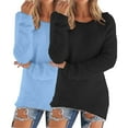 thumbnail image 2 of Multicolor Womens Tops Women's Fashionable Long Sleeve Pullovers Loose Fuzzy Jumper Sweater Fall Outfits for Women 2025, 2 of 6