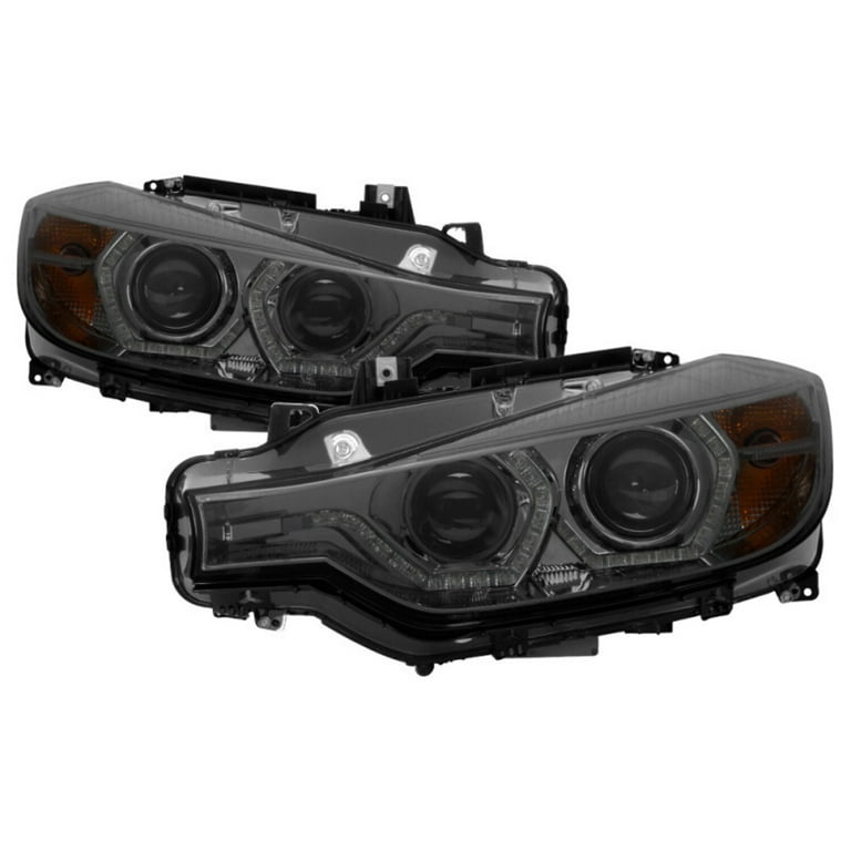 BMW 3 Series F30 F31 Black Projector LED White Halo Angel Eye