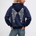 thumbnail image 2 of OSOLU Women's Oversized Hoodies Sparkly Rhinestone Wing Decor Back Long Sleeve Casual Sweatshirts Navy, 2 of 6