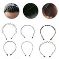 thumbnail image 5 of Unisex Metal Hair Band, Black Sports Headband for Men and Women, Non-Slip Spring Wave Hair Hoop, Fashion Headwear for Sports, Daily Wear, 2 Pcs, 5 of 9