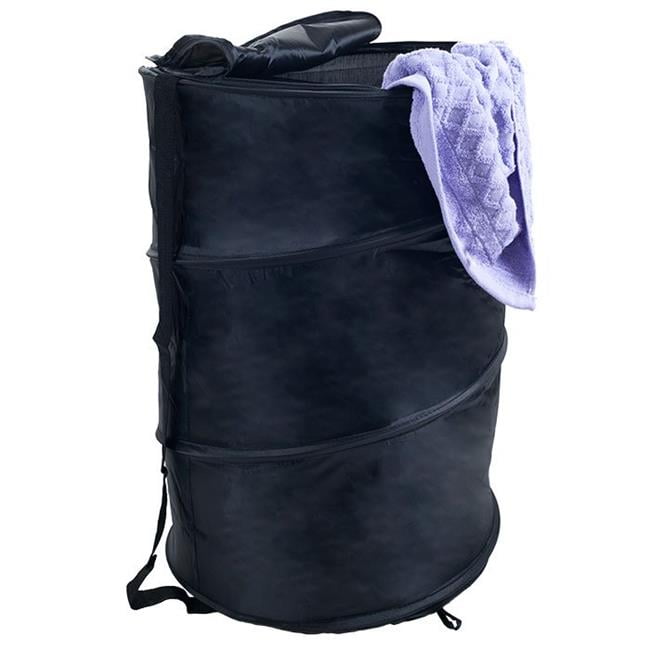Lavish Homes Collapsible Laundry Hamper with Carrying Straps and Zipper