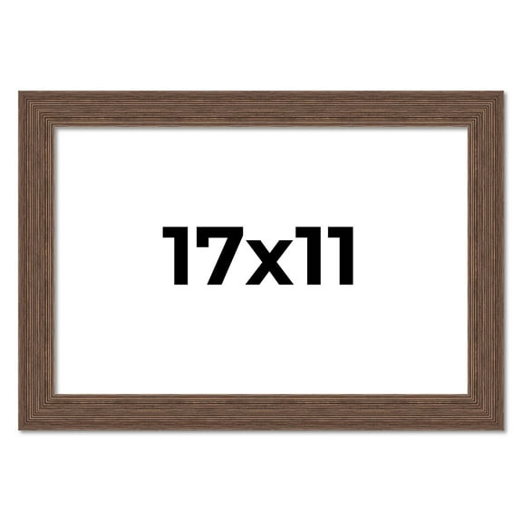 17x11 Frame Brown Distressed Barnwood Picture Frame | Rustic Farmhouse Photo Frame Includes UV