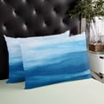 thumbnail image 4 of Coastal Sky Blue Throw Pillow Cover 16 x 24 Inch Decorative Pillow Cover Summer Nautical Ocean Wave Lumbar Pillowcase Seasonal Rectangle Cushion Case for Couch Sofa Bed Living Room, 4 of 7