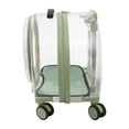 thumbnail image 4 of Rolling Cat Carrier with Wheels, Collapsible Telescopic Handle & Shoulder Strap, Travel for Large Cats Up To 20 Lbs, Durable PC Material with Front Open Window, 4 of 9