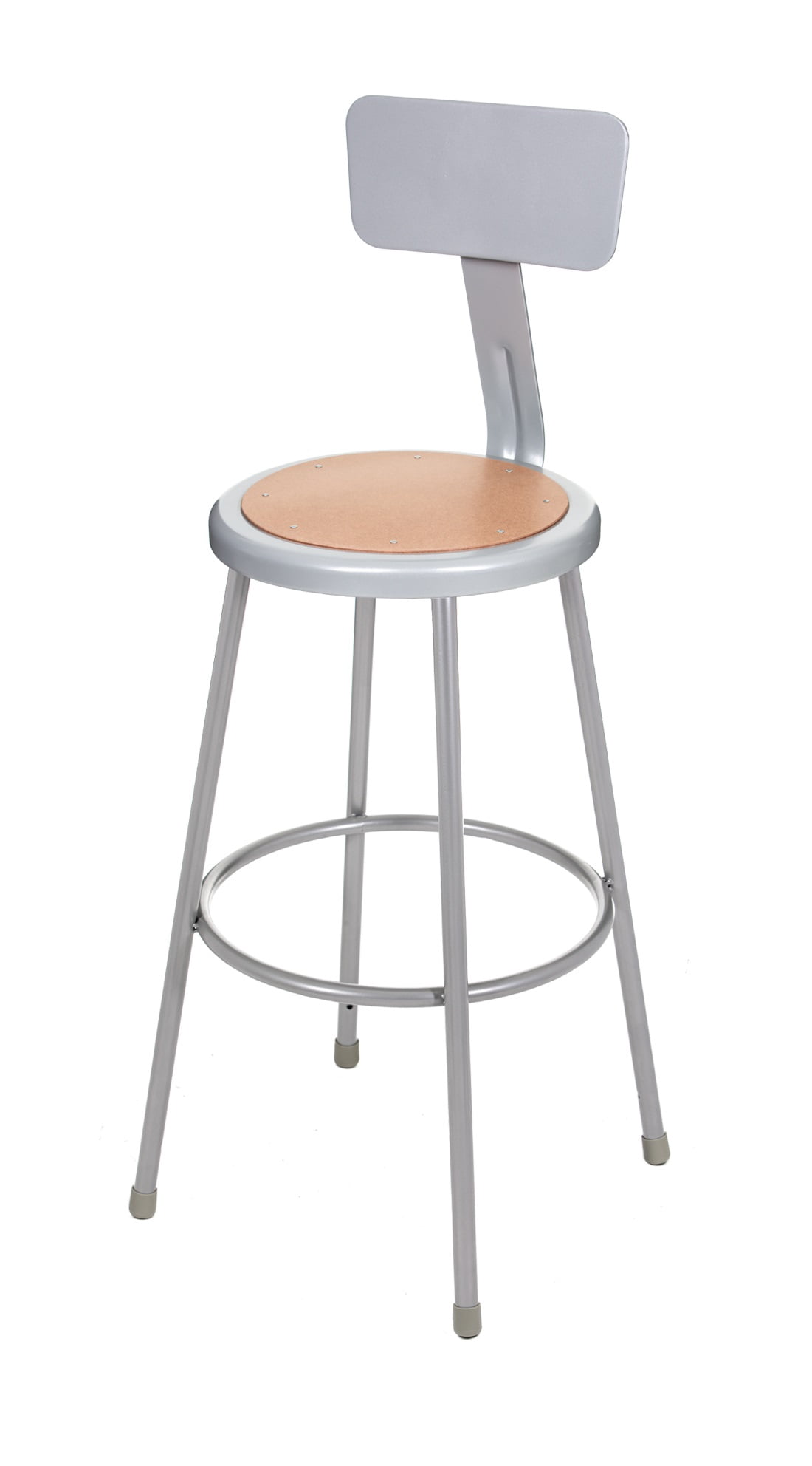 Hampden Furnishings Flynn Collection 30" Masonite/Steel Stool with Backrest, Grey, 2 Pack