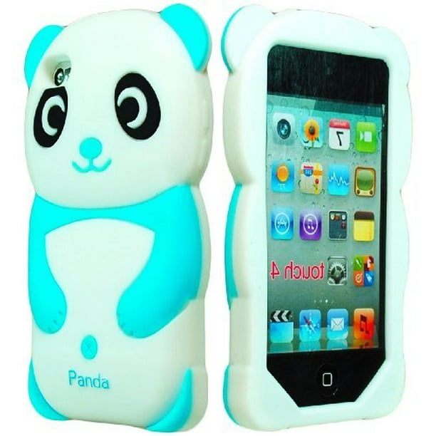 Ipod Touch 4 Case Bastex 3d Silicone Sky Blue White Panda Bear