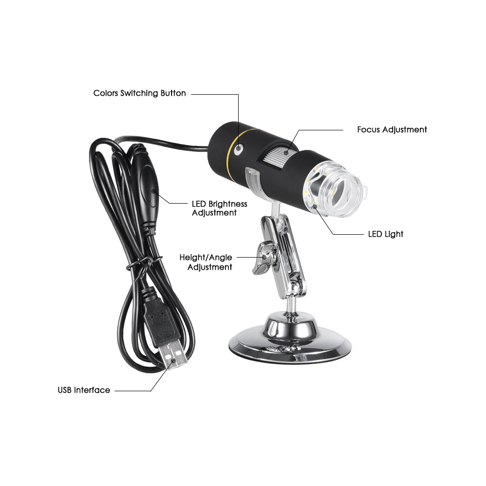 Electronics 5MP USB 8 LED Digital Camera Microscope Endoscope Magnifier 50X~500X Magnification Measure 