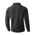 thumbnail image 4 of pstuiky camisas de manga larga para hombre, Camisa de lino con bolsillo y solapa con botones y manga larga de color liso para hombre salir tops xxl, 4 of 8