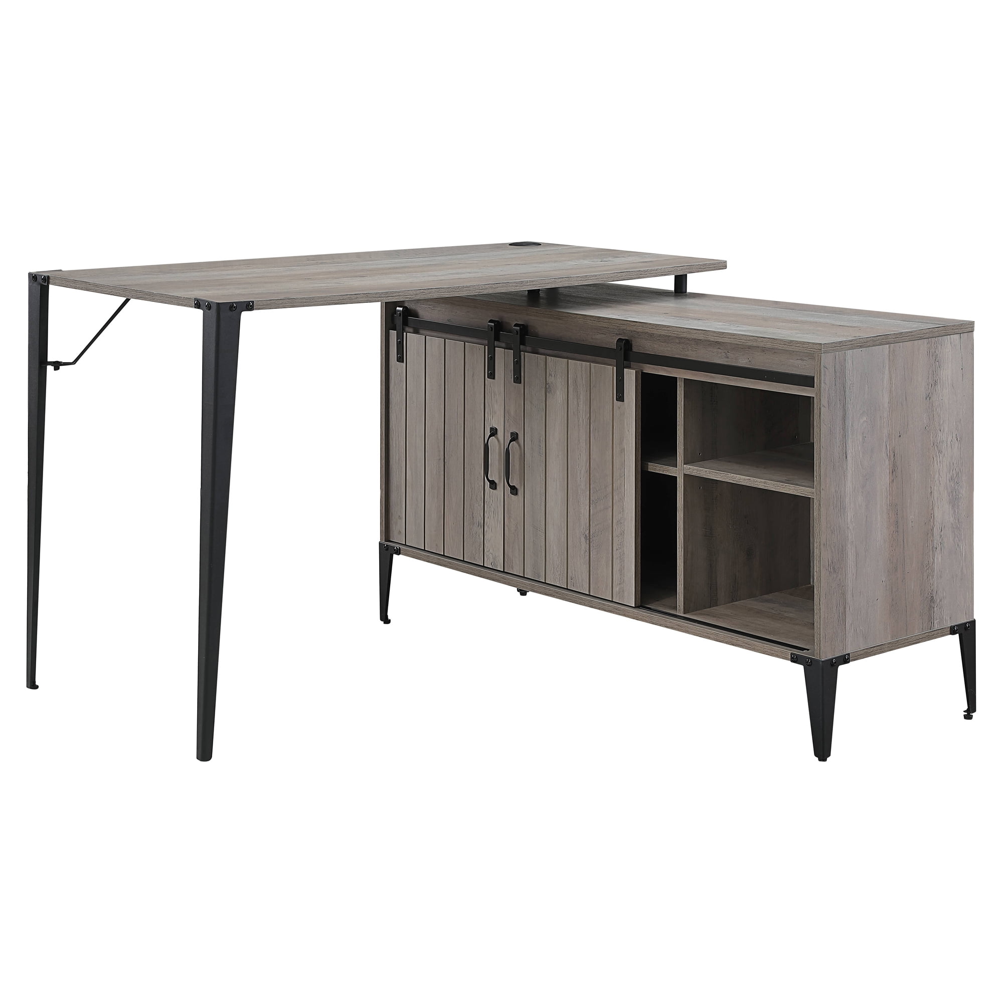 ACME Zakwani Writing Desk in Grey Oak and Black