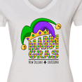 thumbnail image 4 of Inktastic Mardi Gras New Orleans Louisiana Jester Hat Women's V-Neck T-Shirt, 4 of 5